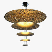 WOMO Gold Tiered Discs Chandelier-WM2475