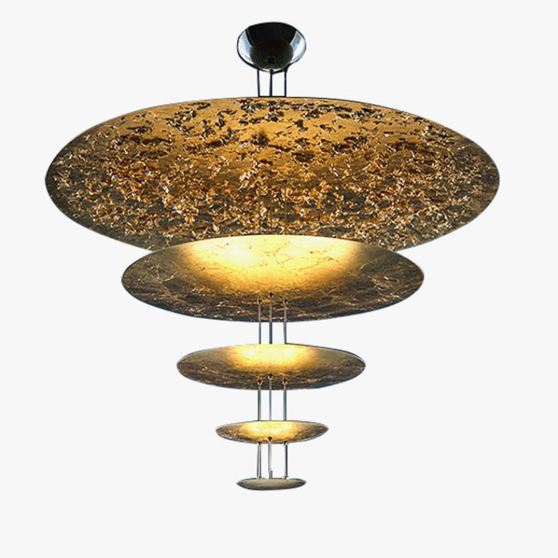 WOMO Gold Tiered Discs Chandelier-WM2475