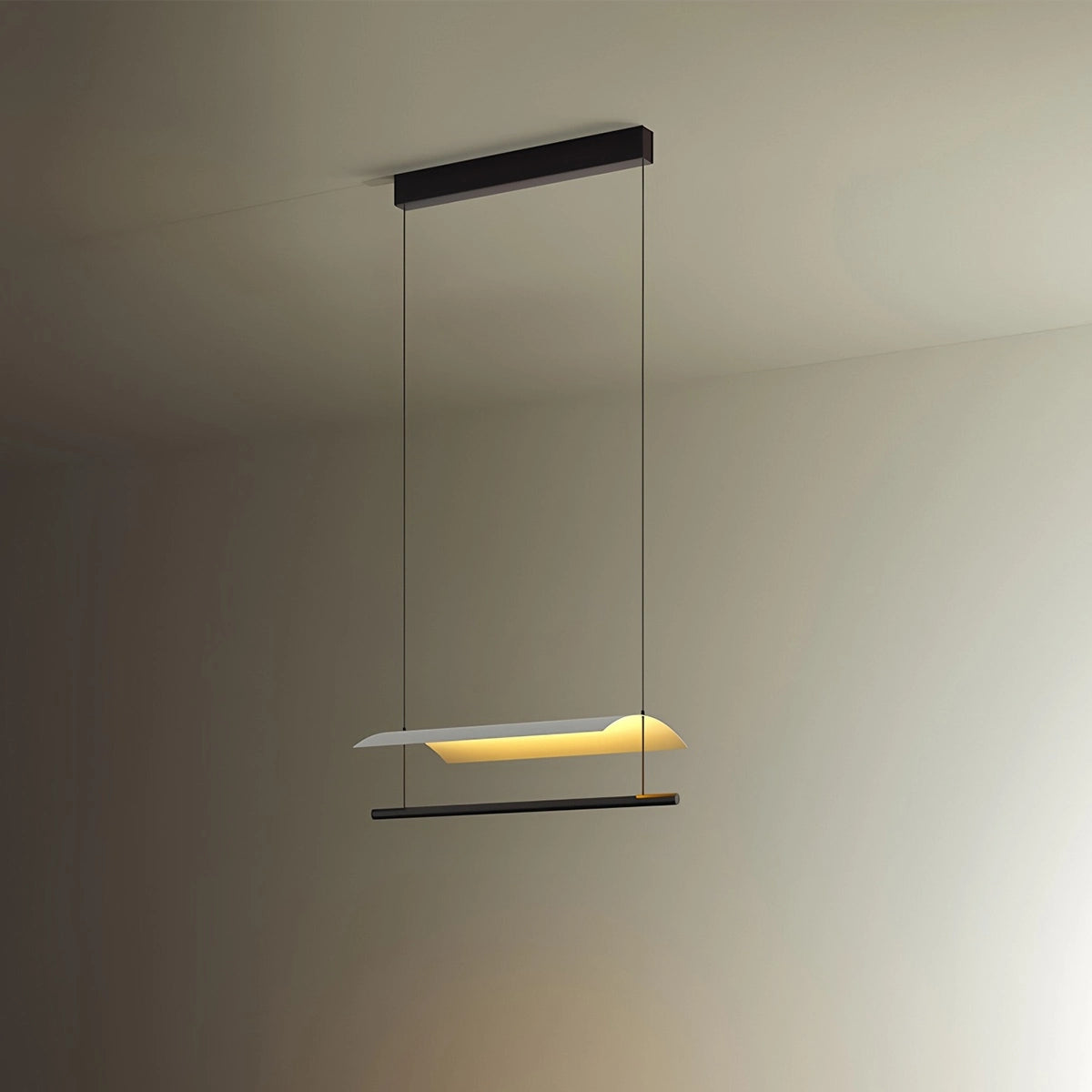 Antizer Minimalist Tile Shape Dining Room Pendant Light 1 Head - Dia 30cm / 11.81" Warm Light