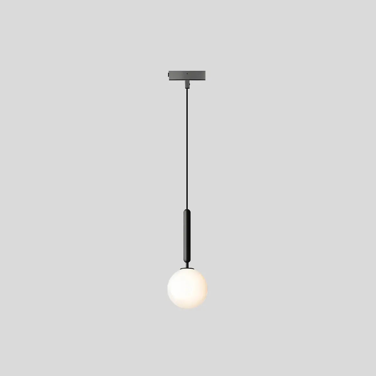 Antizer Temen Globe Glass Pendant Light for Kitchen Island Black With Milk White Ball 1 Head