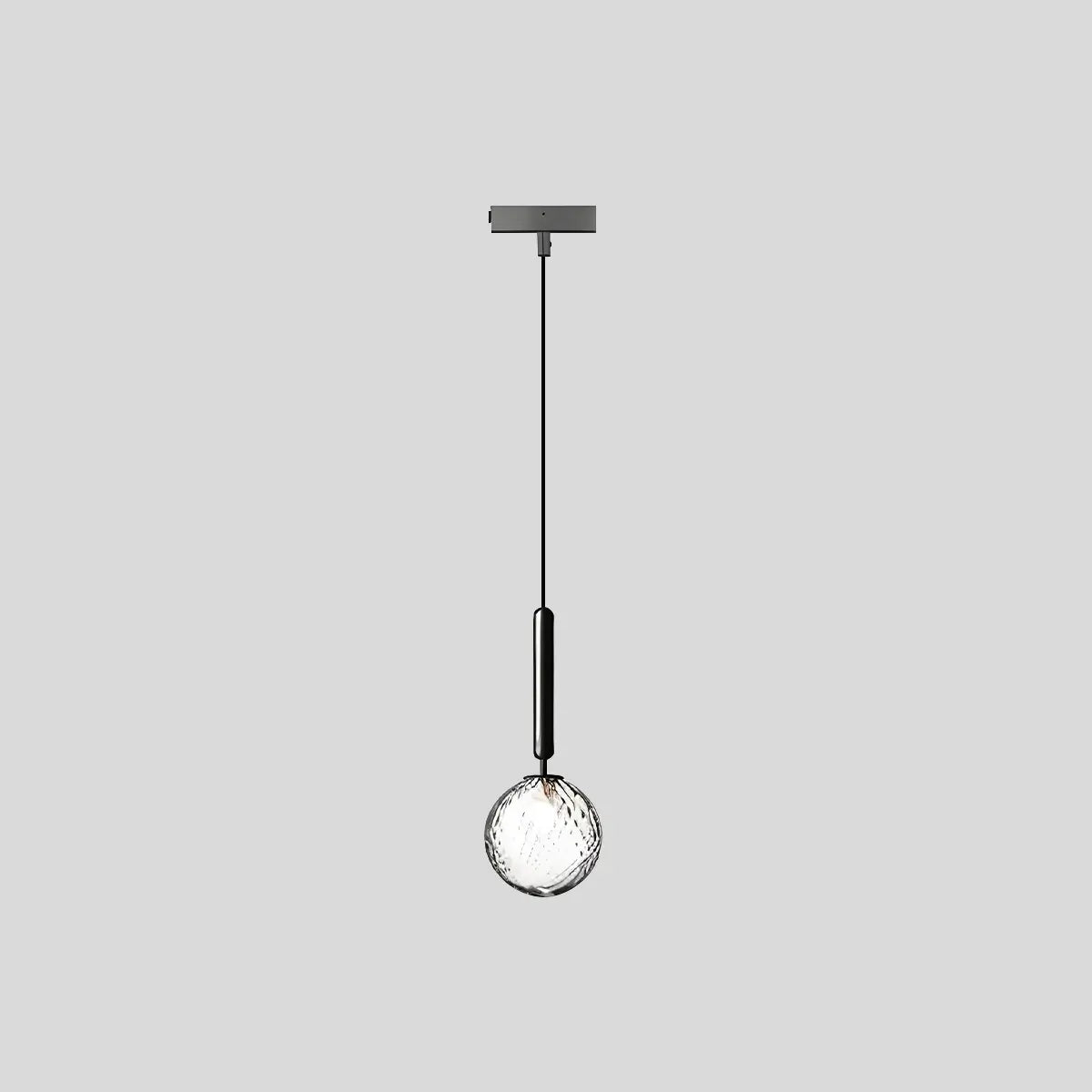Antizer Temen Globe Glass Pendant Light for Kitchen Island Black With Transparent Ball 1 Head