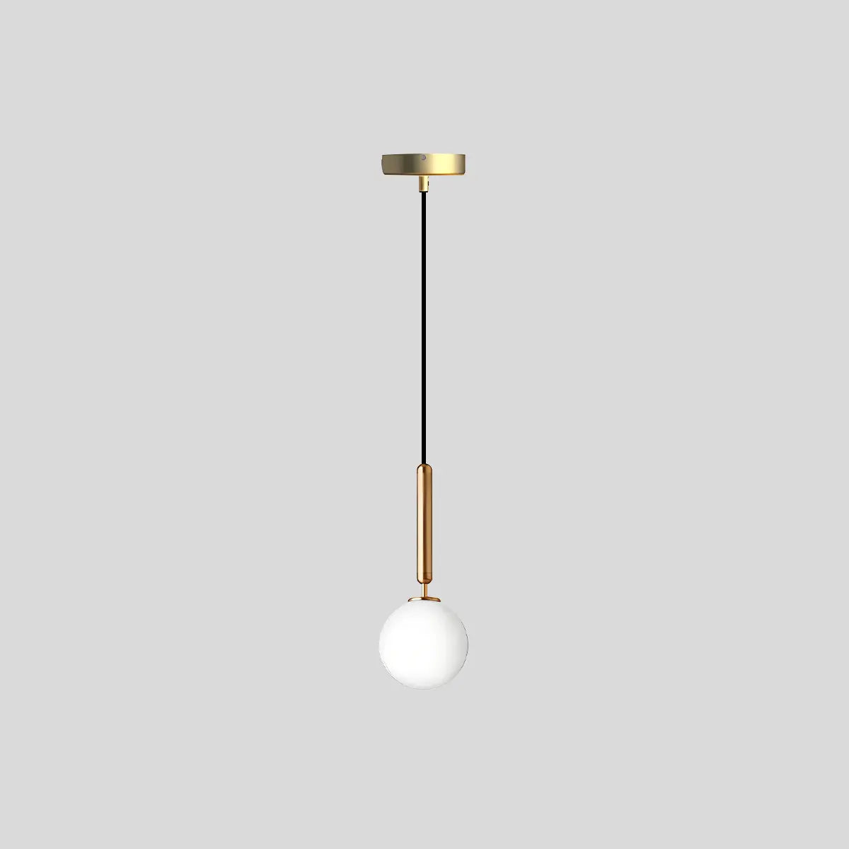 Antizer Temen Globe Glass Pendant Light for Kitchen Island Gold With Milk White Ball 1 Head