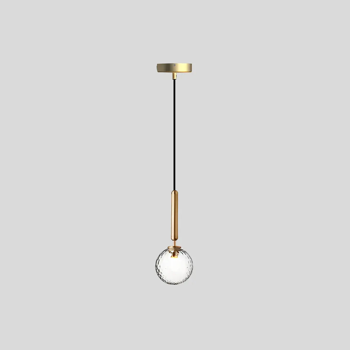 Antizer Temen Globe Glass Pendant Light for Kitchen Island Gold With Transparent Ball 1 Head