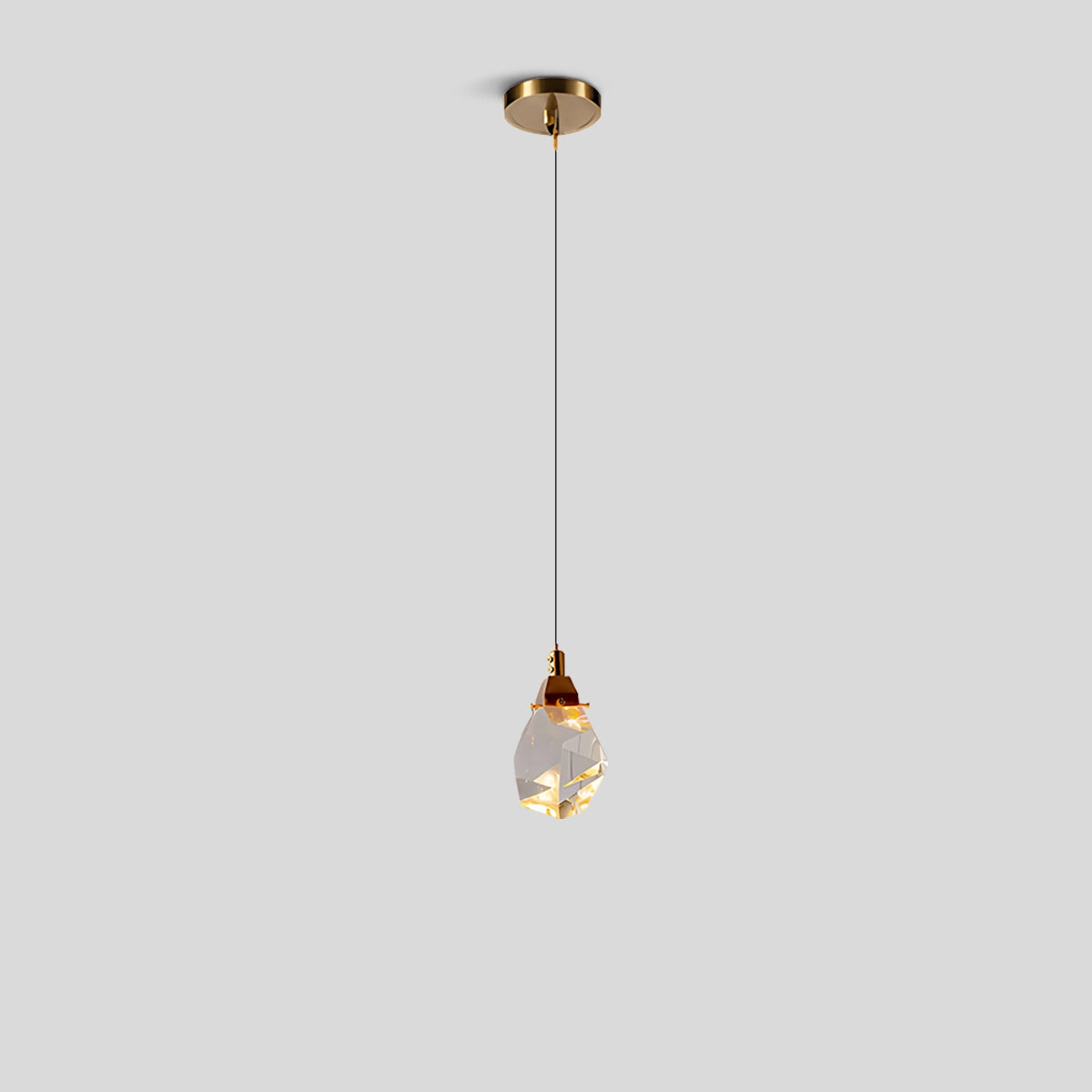 Antizer Rock Crystal Rain Chandelier for Living Room 1 Heads-12cm / 4.72"