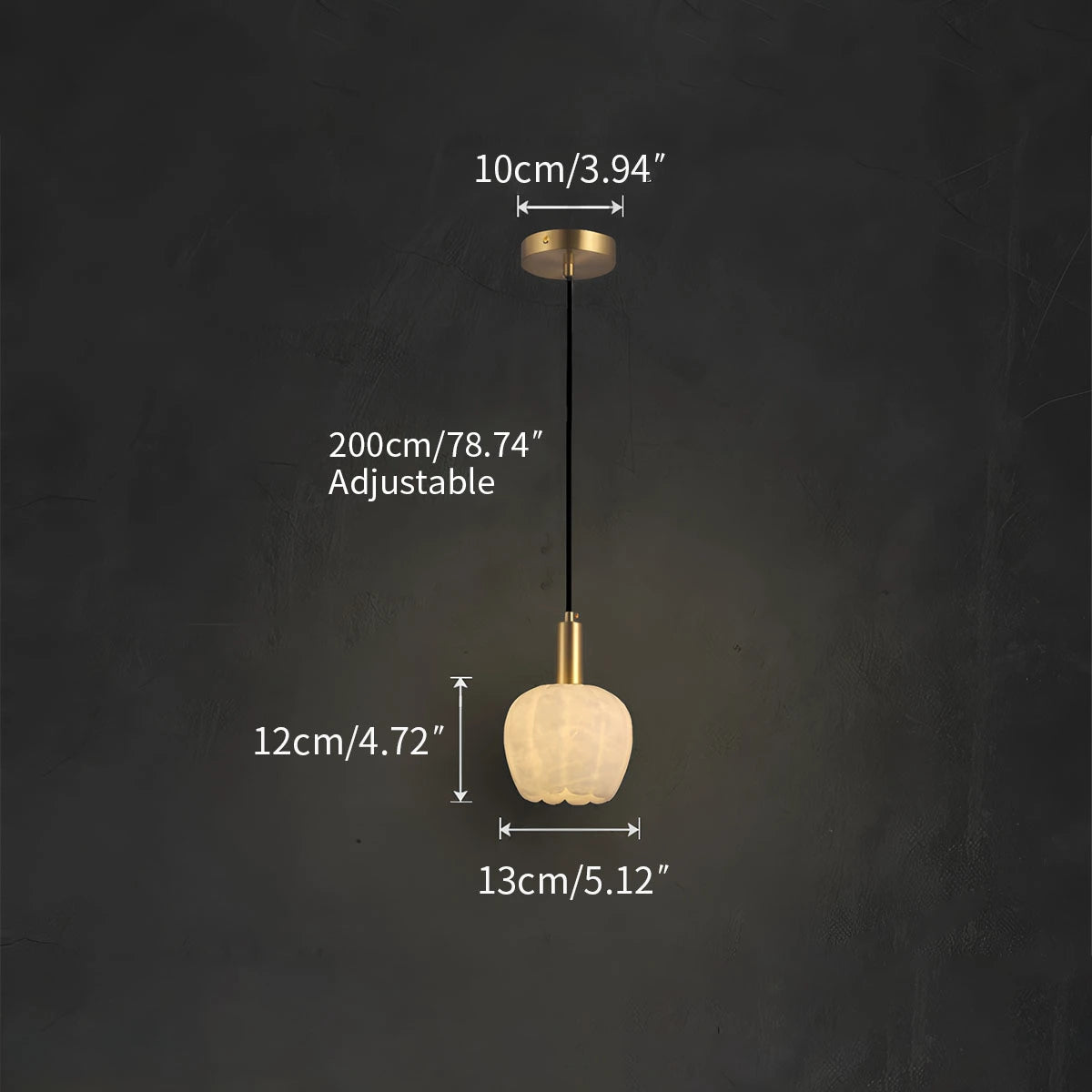 Antizer Flower Bud Shaped Spanish Alabaster Pendant Light
