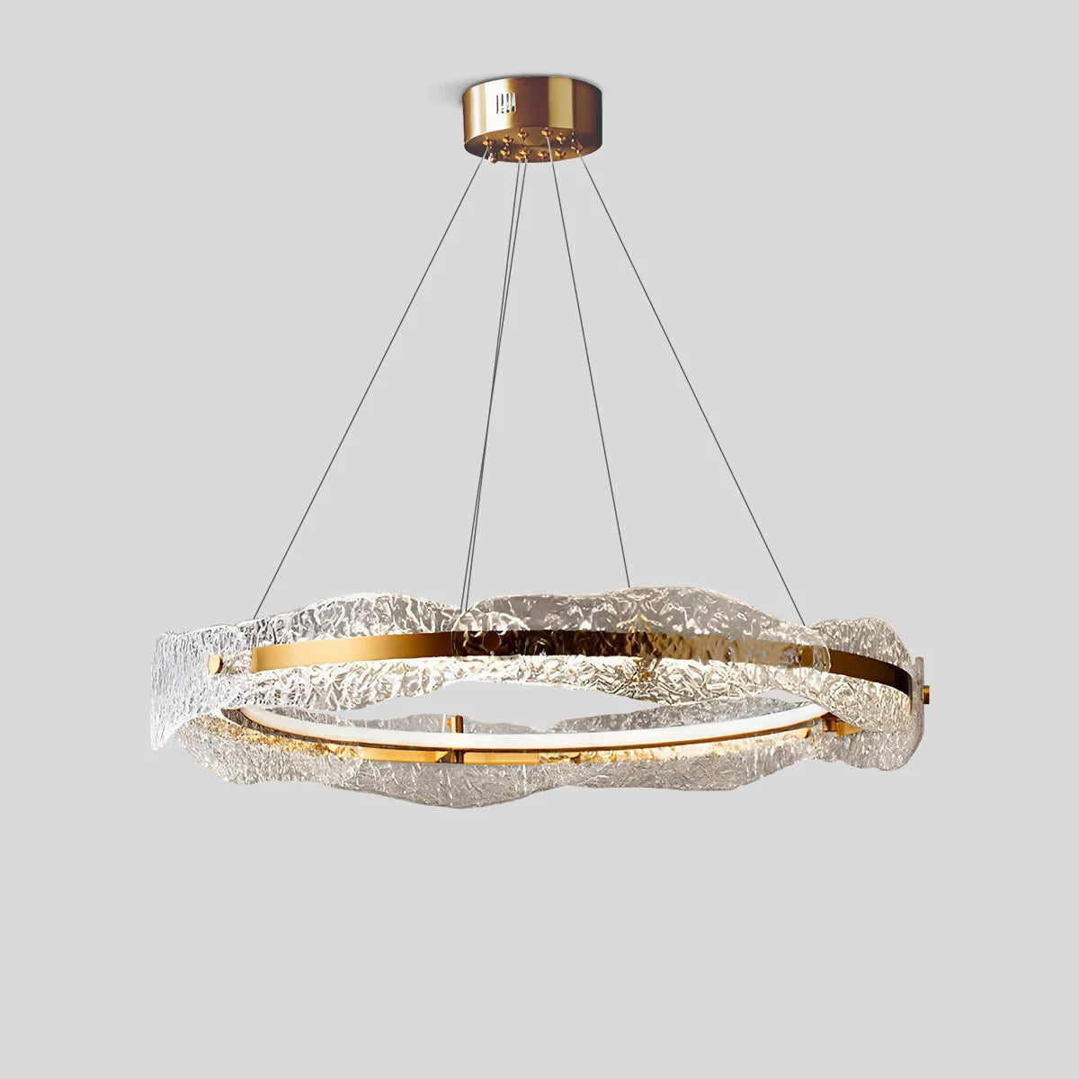 Antizer Water Pattern Glass Chandelier for Living Room Tri-color Dimming