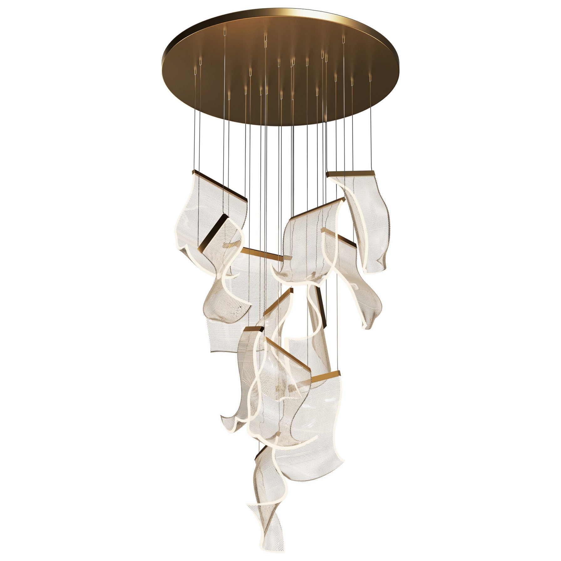 Antizer Luxury Creative Ribbon Acrylic Chandelier