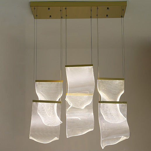 Antizer Luxury Creative Ribbon Acrylic Chandelier