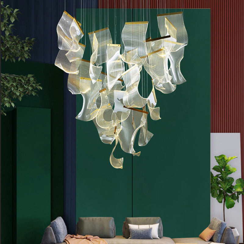 Antizer Luxury Creative Ribbon Acrylic Chandelier