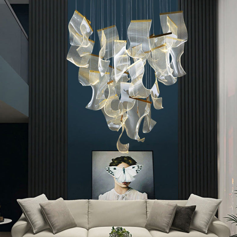 Antizer Luxury Creative Ribbon Acrylic Chandelier