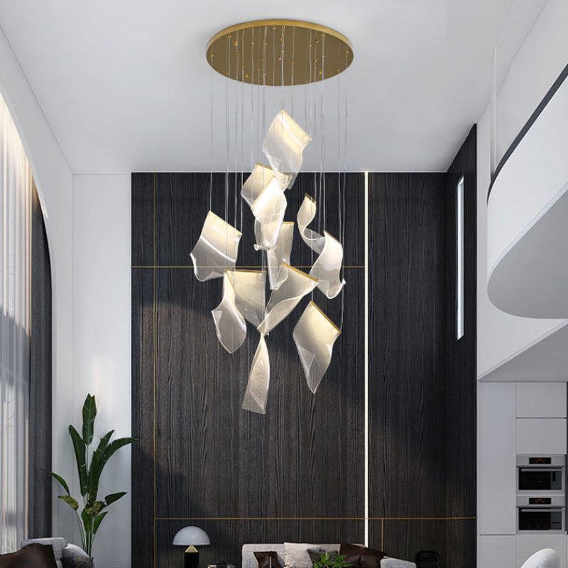 Antizer Luxury Creative Ribbon Acrylic Chandelier