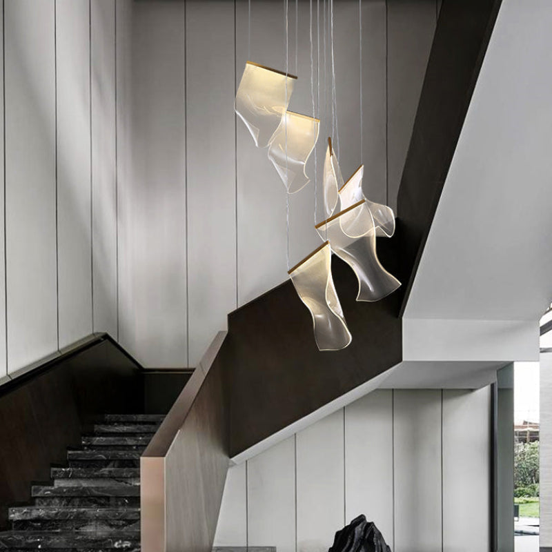 Antizer Luxury Creative Ribbon Acrylic Chandelier
