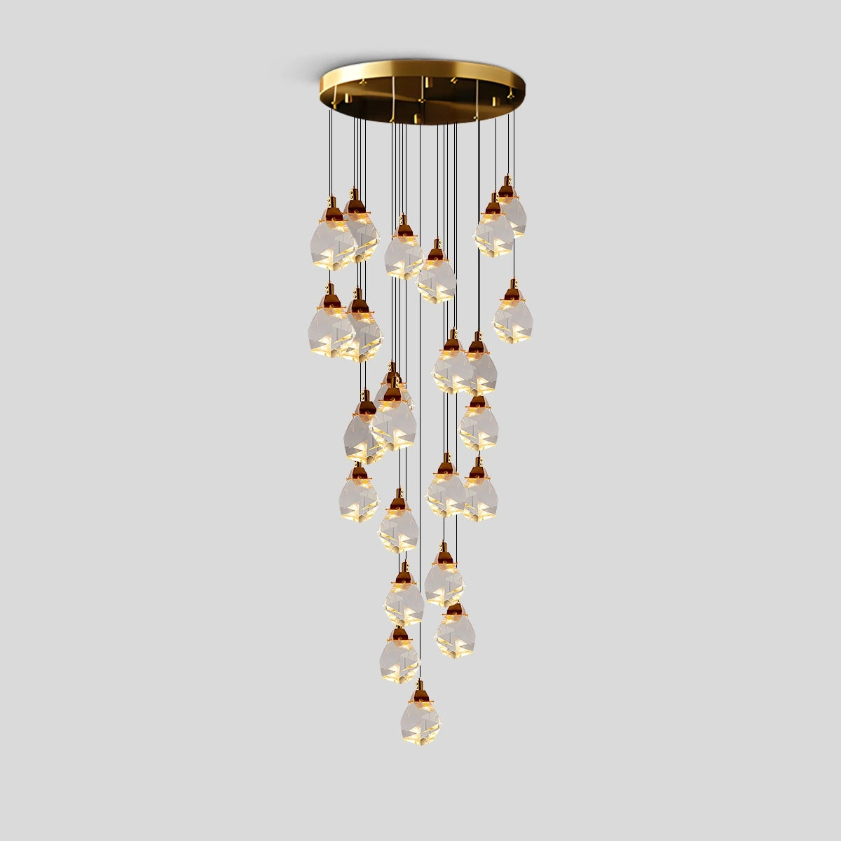 Antizer Rock Crystal Rain Chandelier for Living Room 23 Heads-60cm / 23.62"
