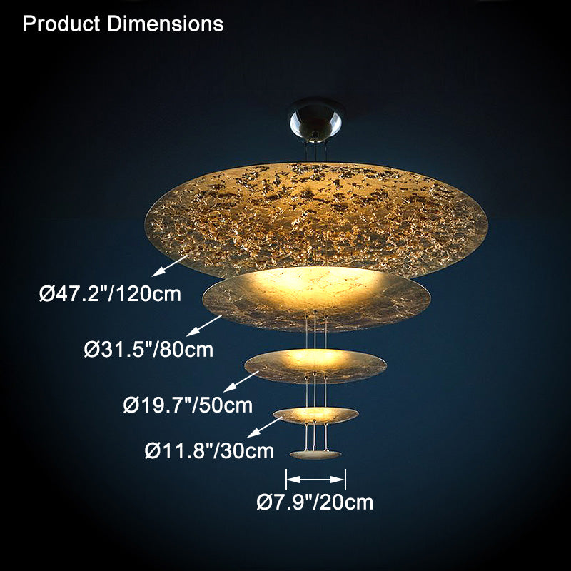 Antizer Gold Tiered Discs Chandelier