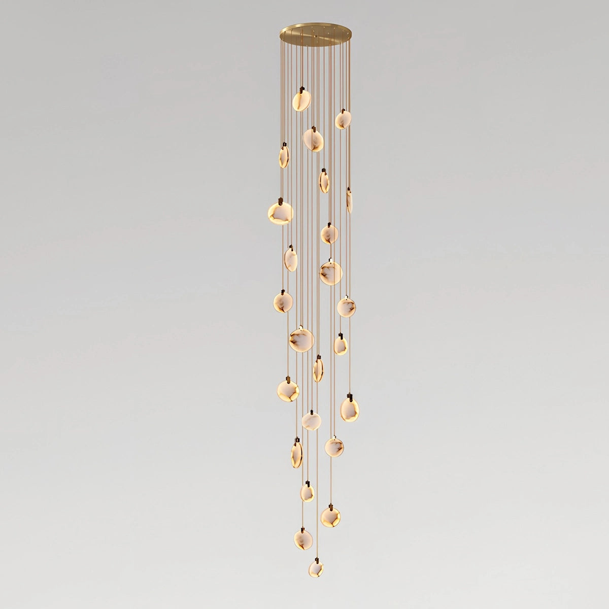 Antizer Moonshade Natural Alabaster Pendant Chandelier 24 Lights