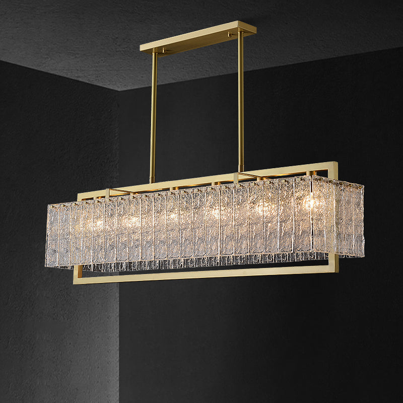 Antizer Textured Glass Linear Chandelier