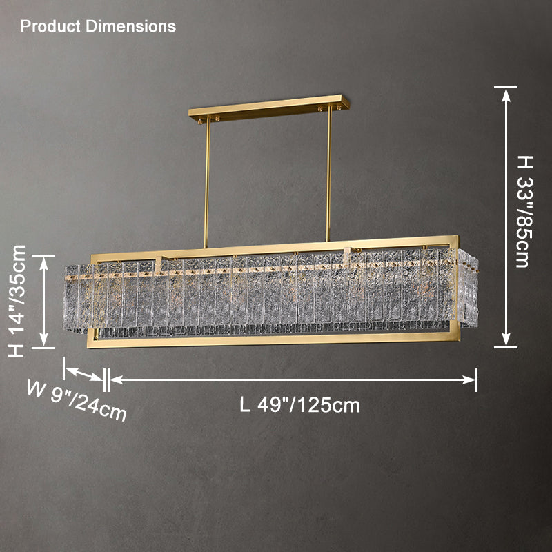 Antizer Textured Glass Linear Chandelier