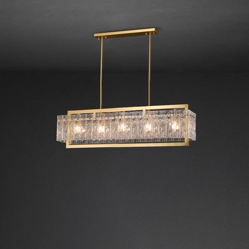 Antizer Textured Glass Linear Chandelier