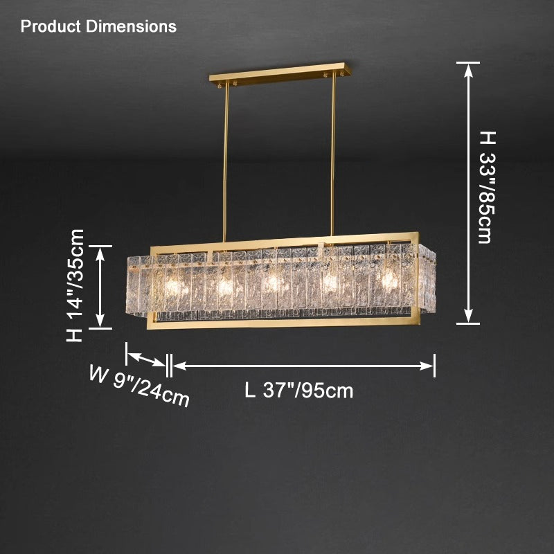 Antizer Textured Glass Linear Chandelier