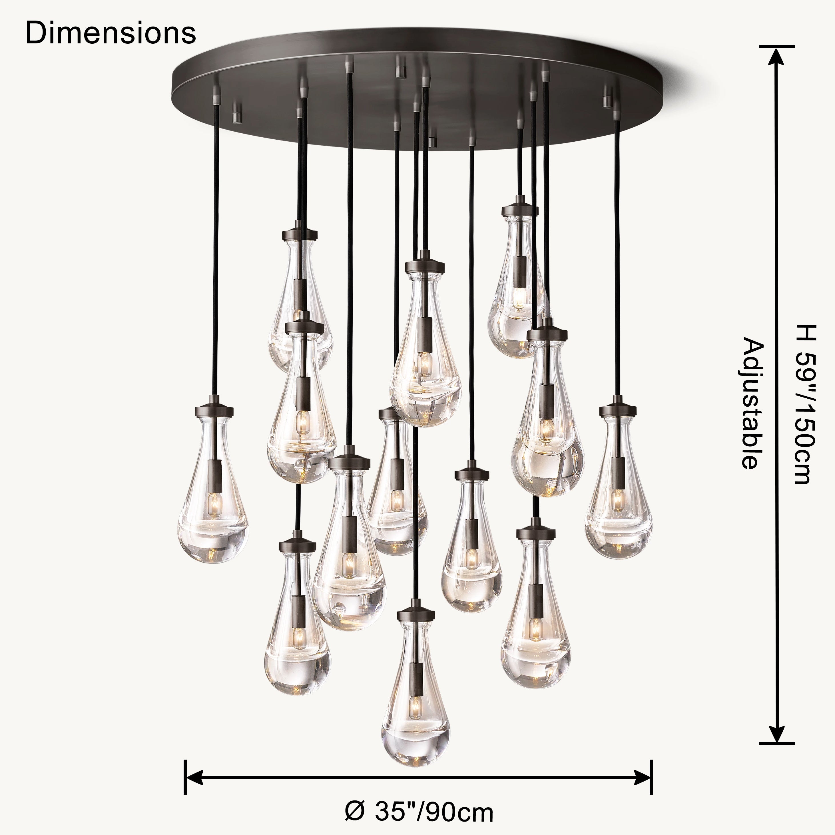 Antizer Raindrop Glass Chandelier