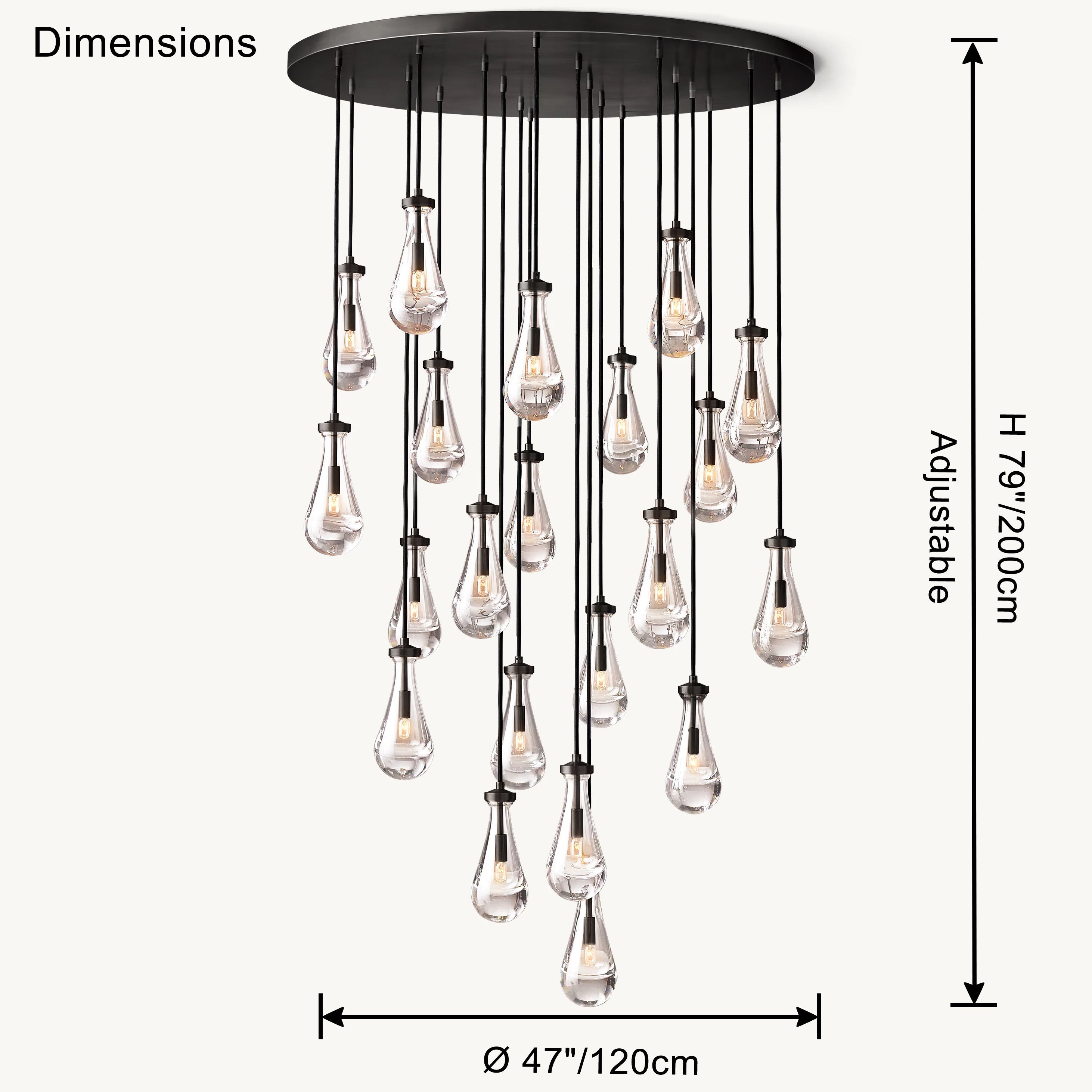 Antizer Raindrop Glass Chandelier