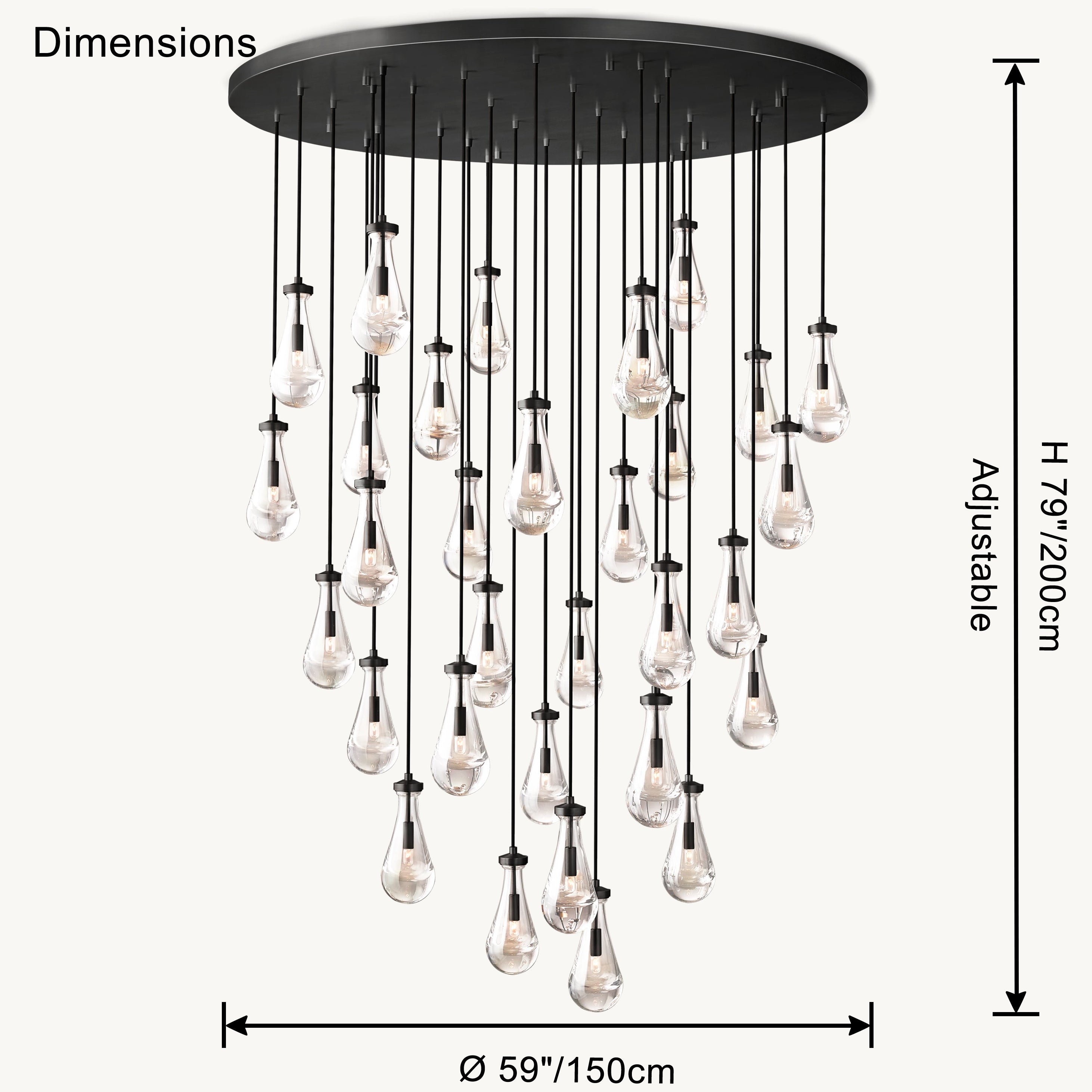 Antizer Raindrop Glass Chandelier