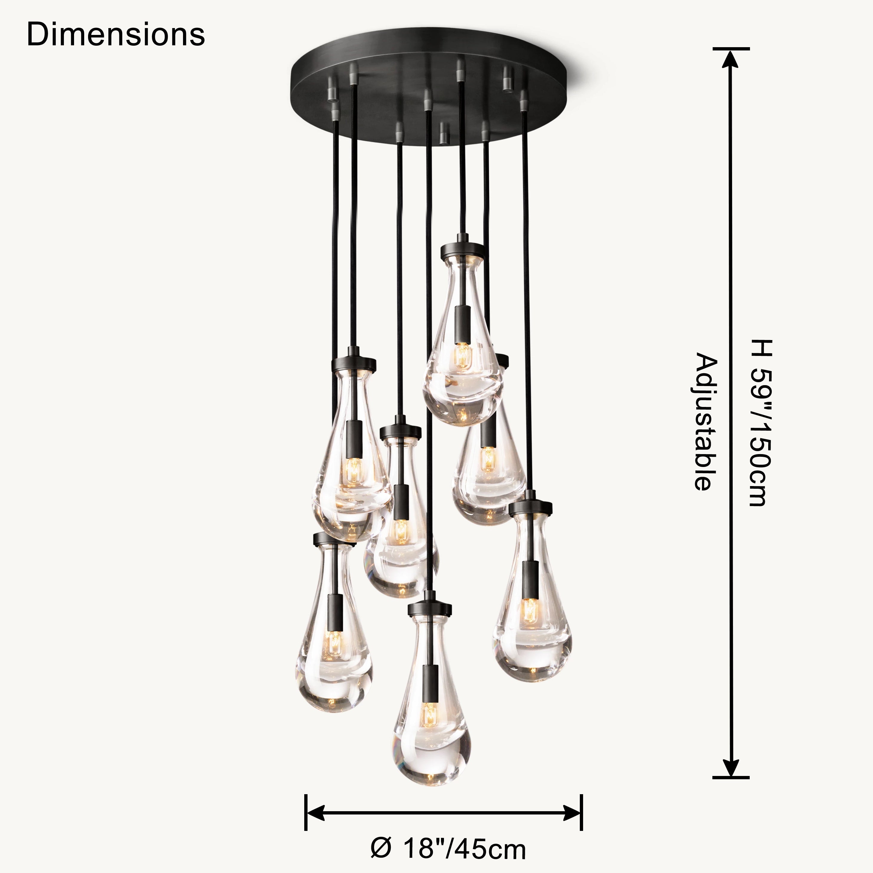 Antizer Raindrop Glass Chandelier