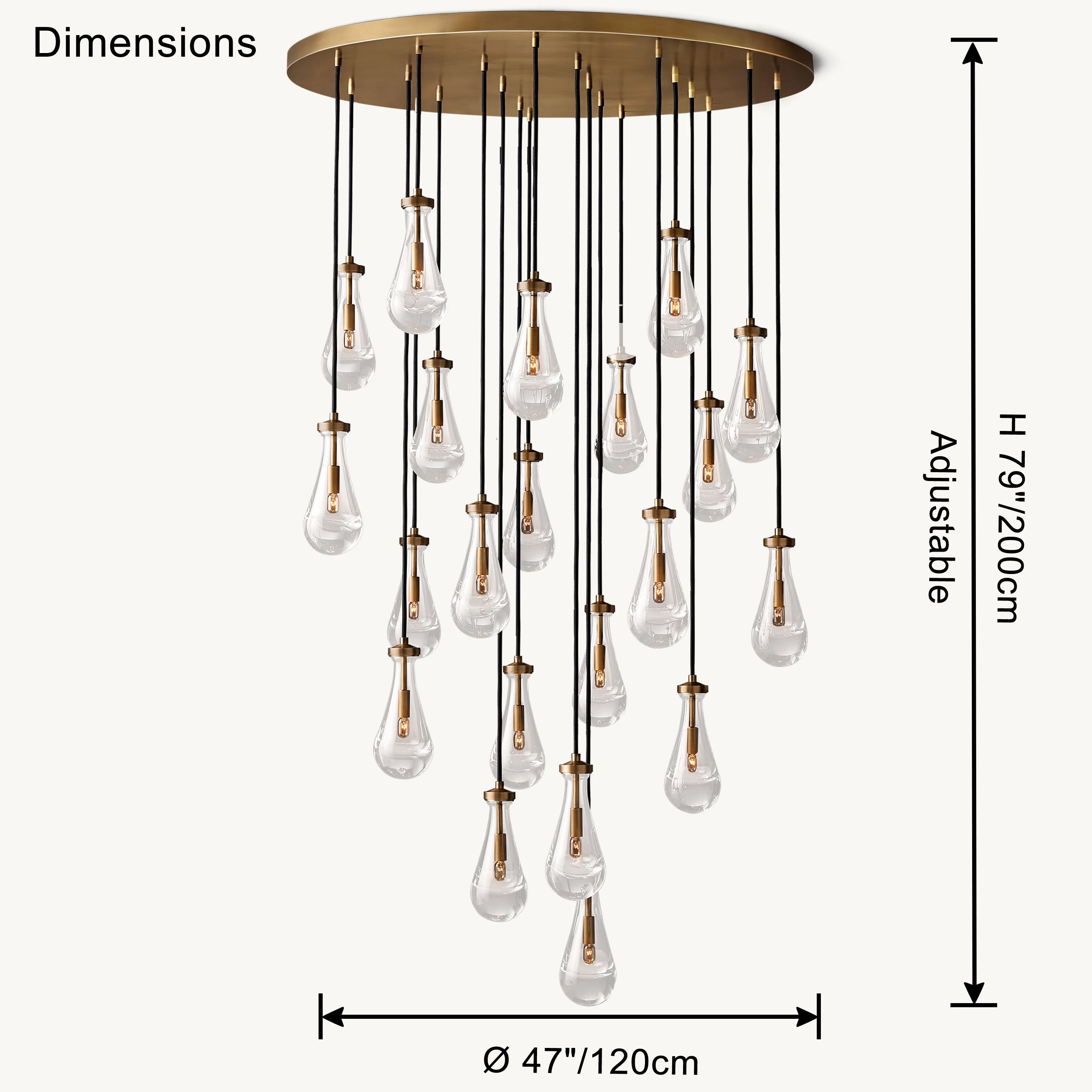 Antizer Raindrop Glass Chandelier