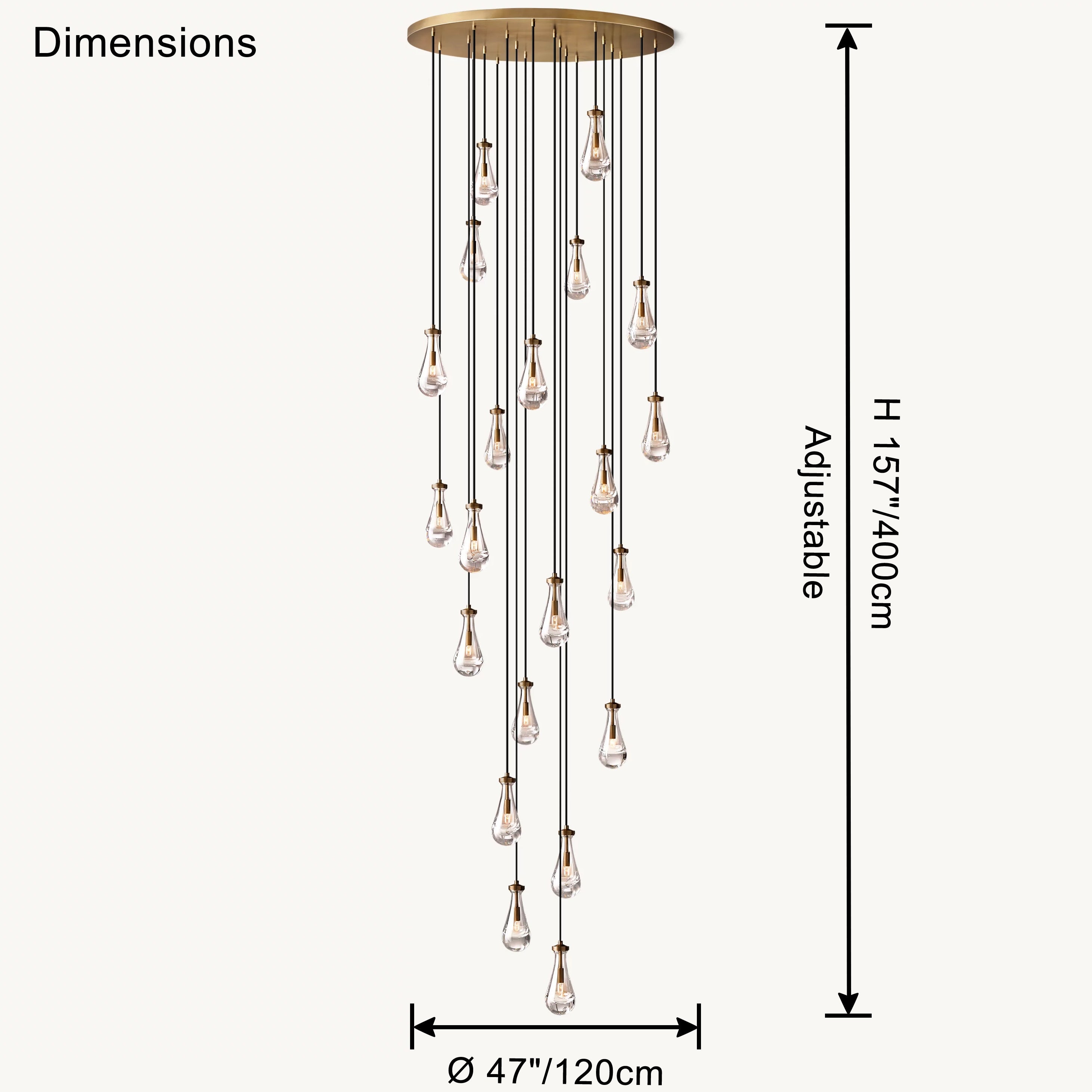 Antizer Raindrop Glass Chandelier