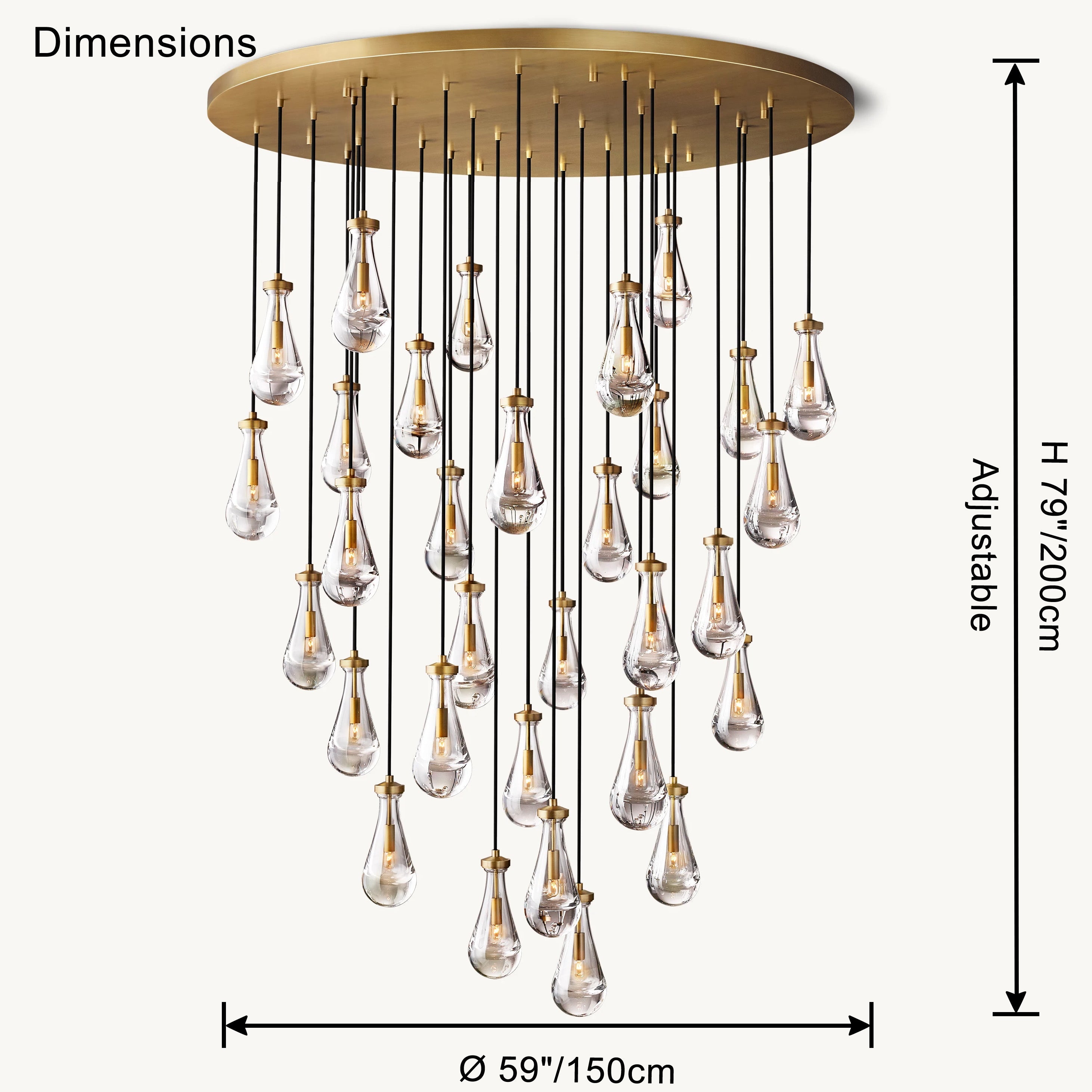 Antizer Raindrop Glass Chandelier
