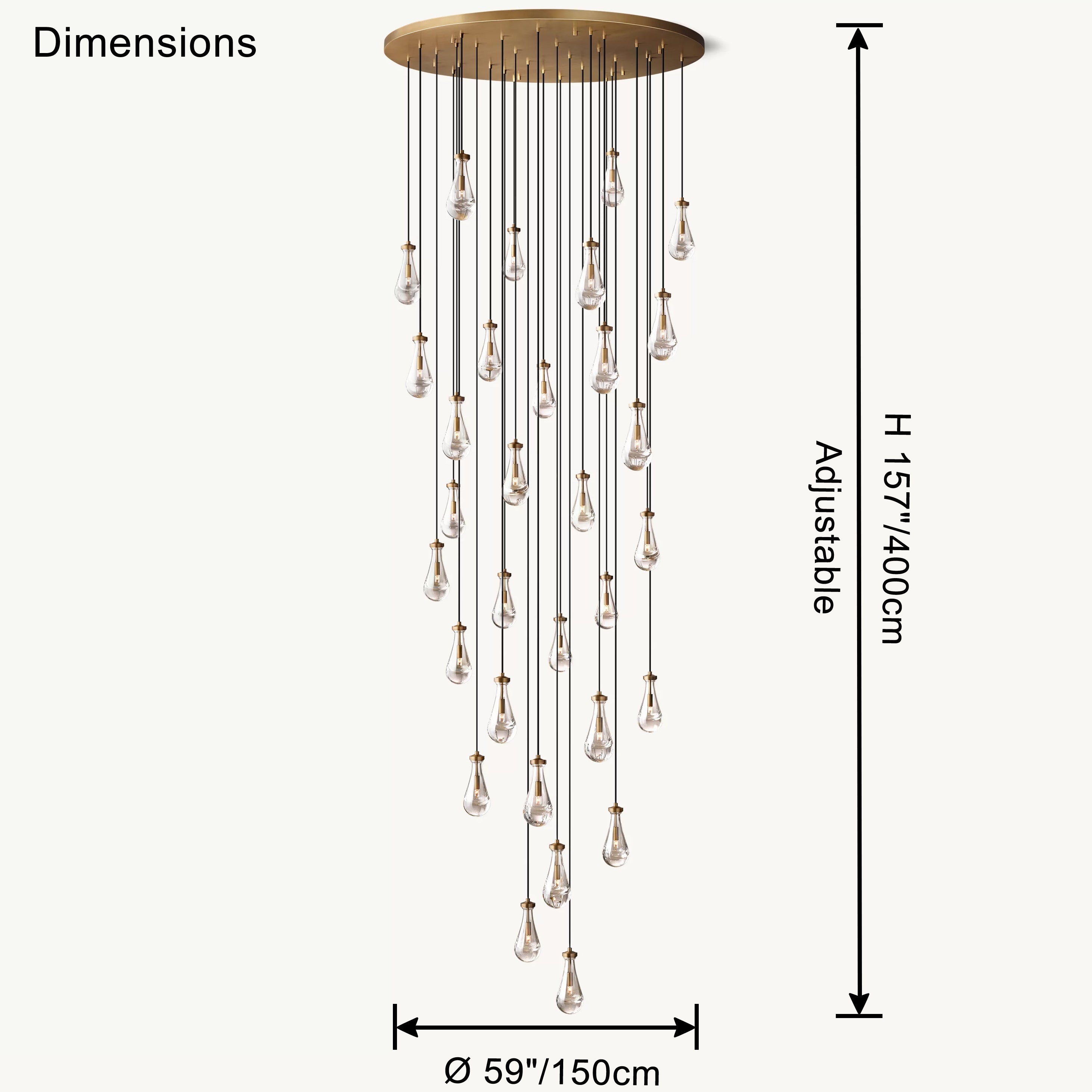 Antizer Raindrop Glass Chandelier