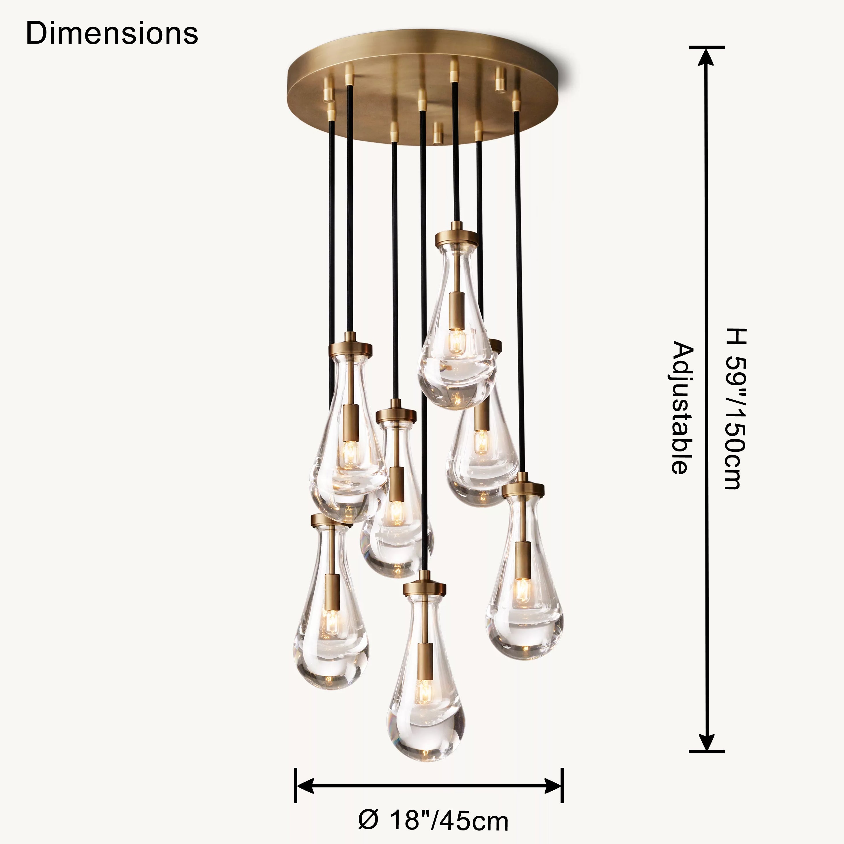Antizer Raindrop Glass Chandelier