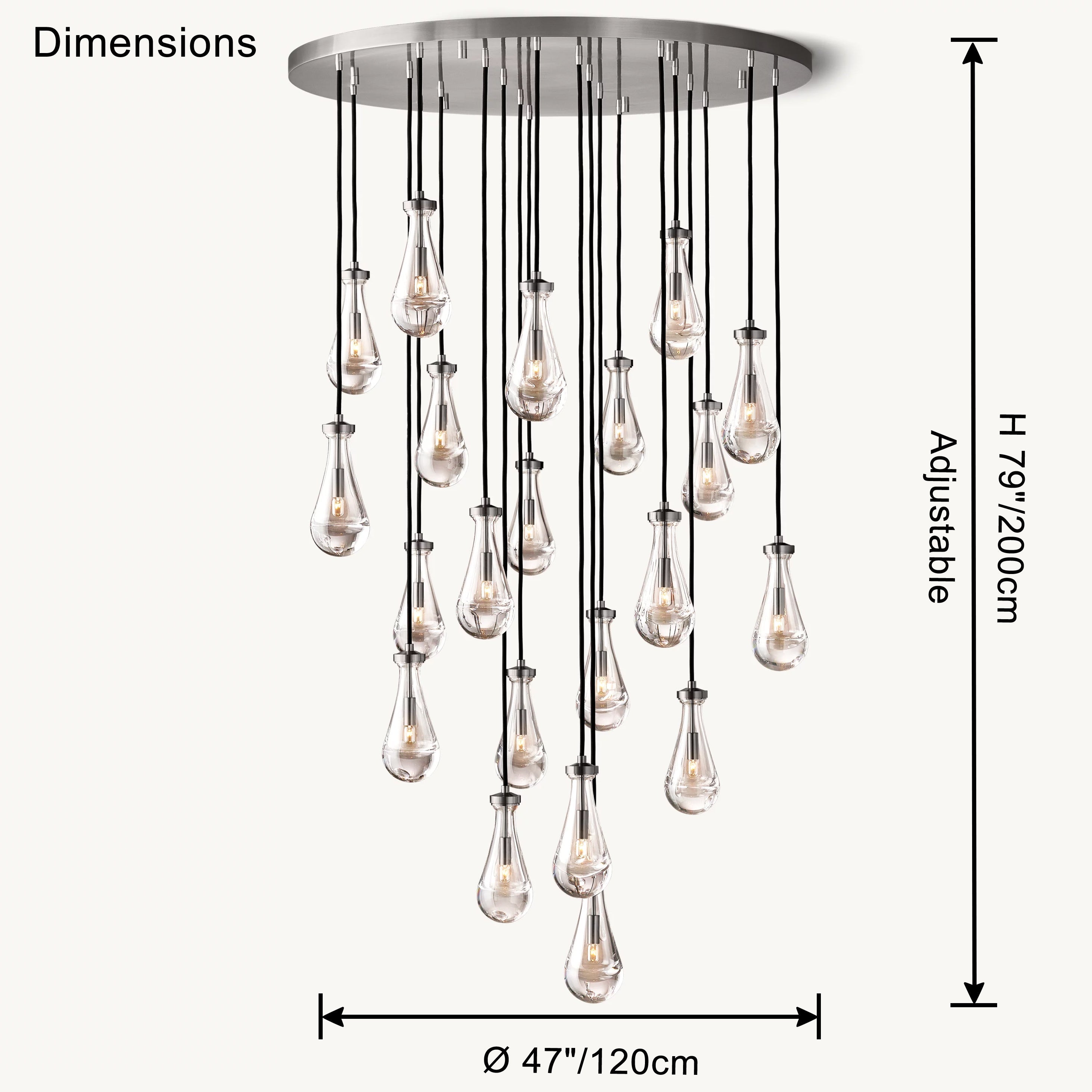 Antizer Raindrop Glass Chandelier
