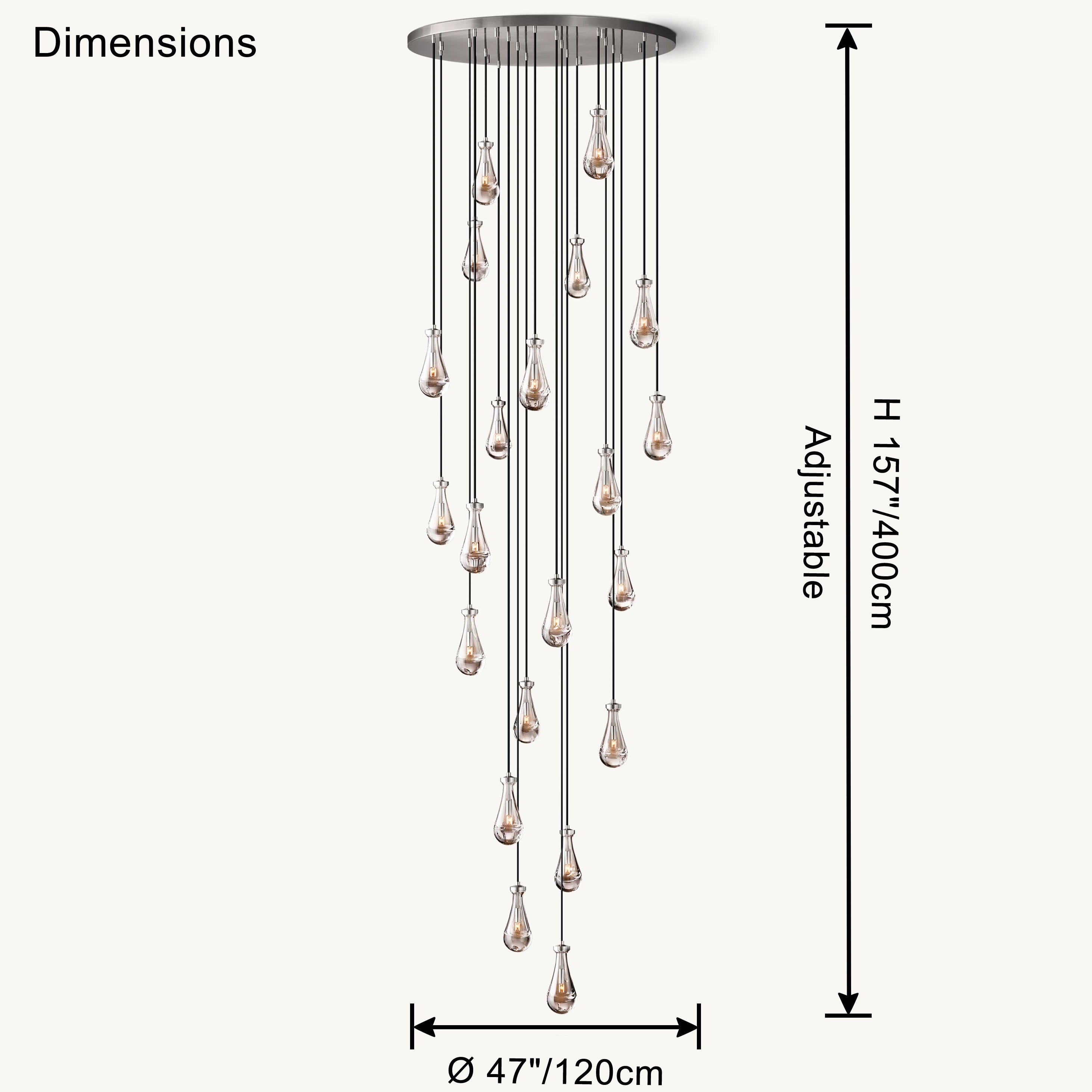 Antizer Raindrop Glass Chandelier