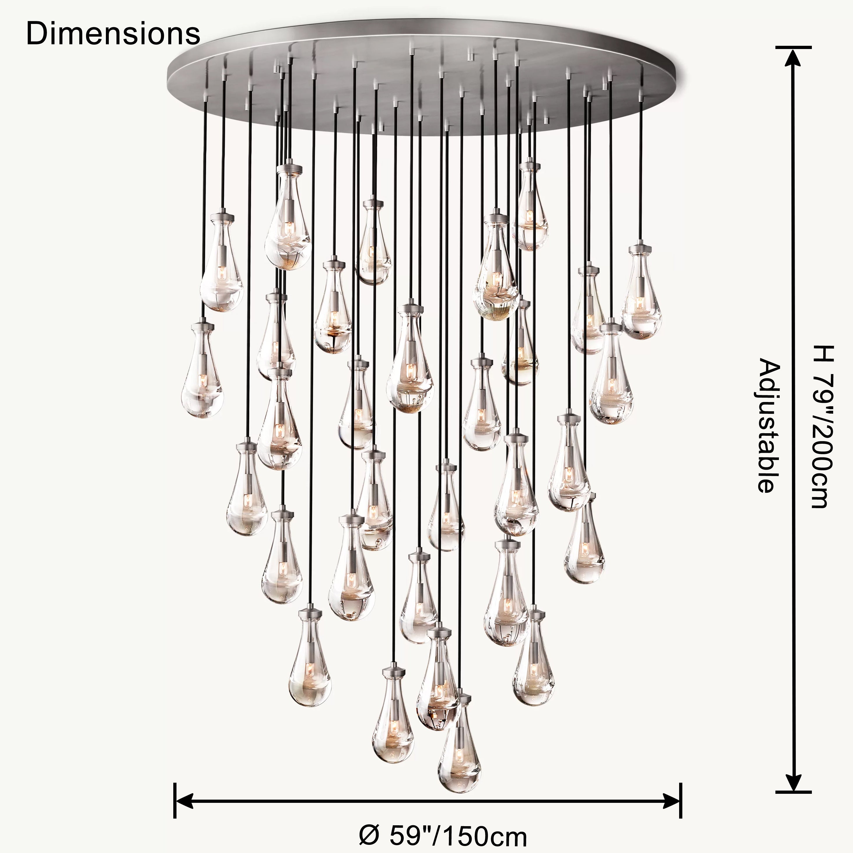 Antizer Raindrop Glass Chandelier