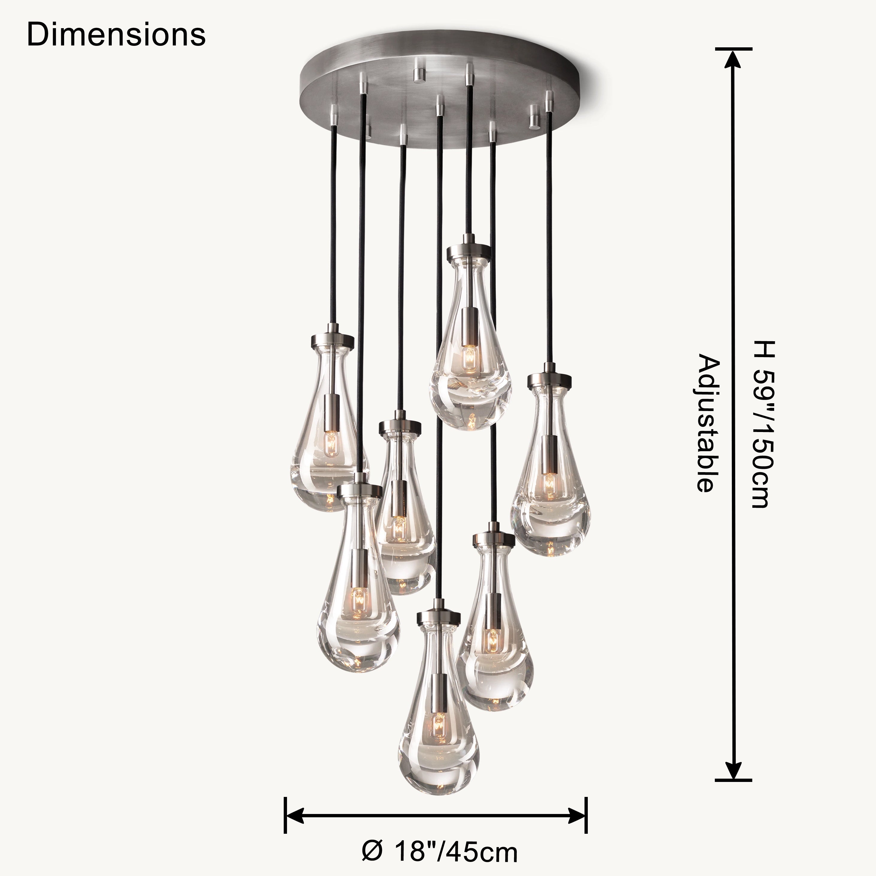 Antizer Raindrop Glass Chandelier