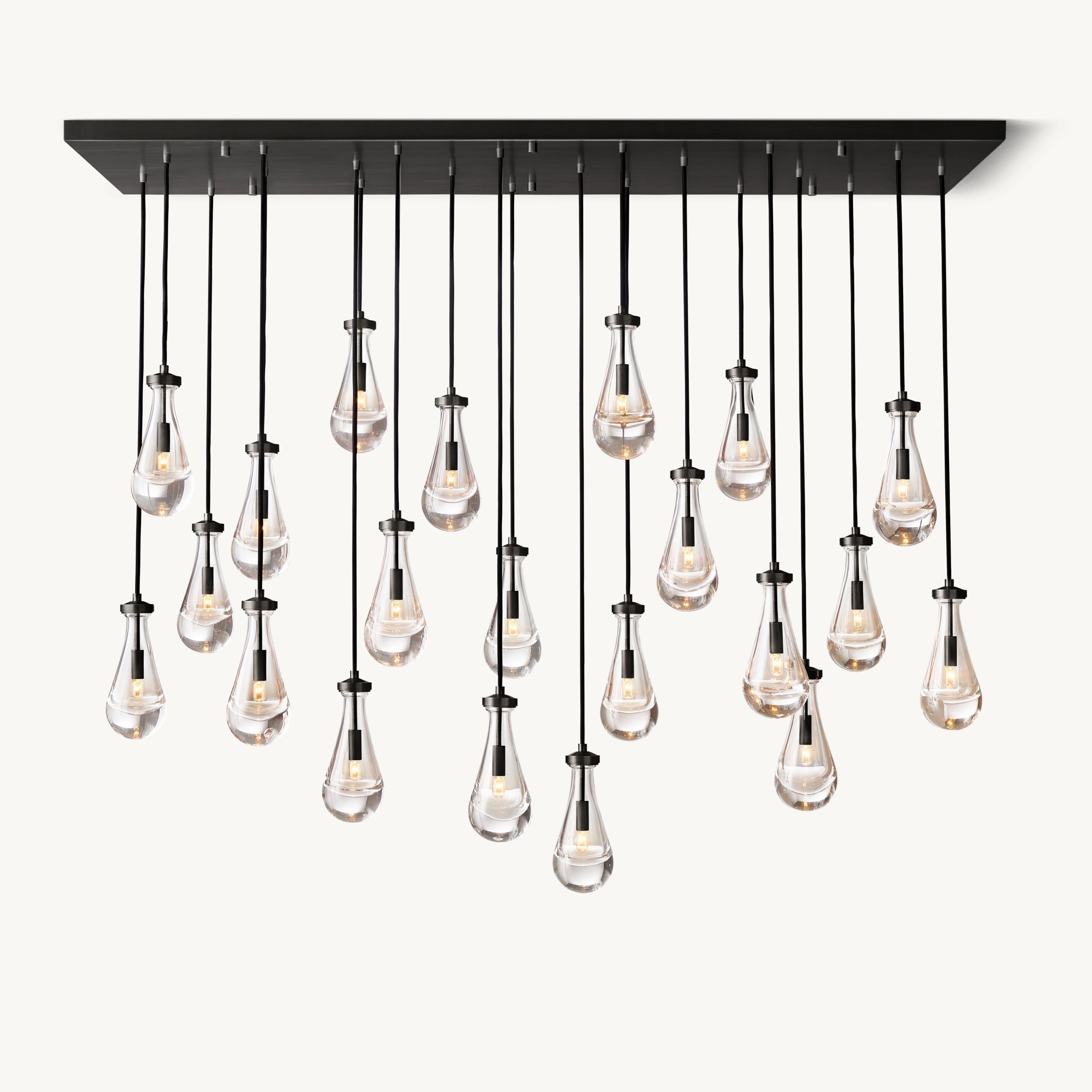 Antizer Rectangular Raindrop Glass Chandelier