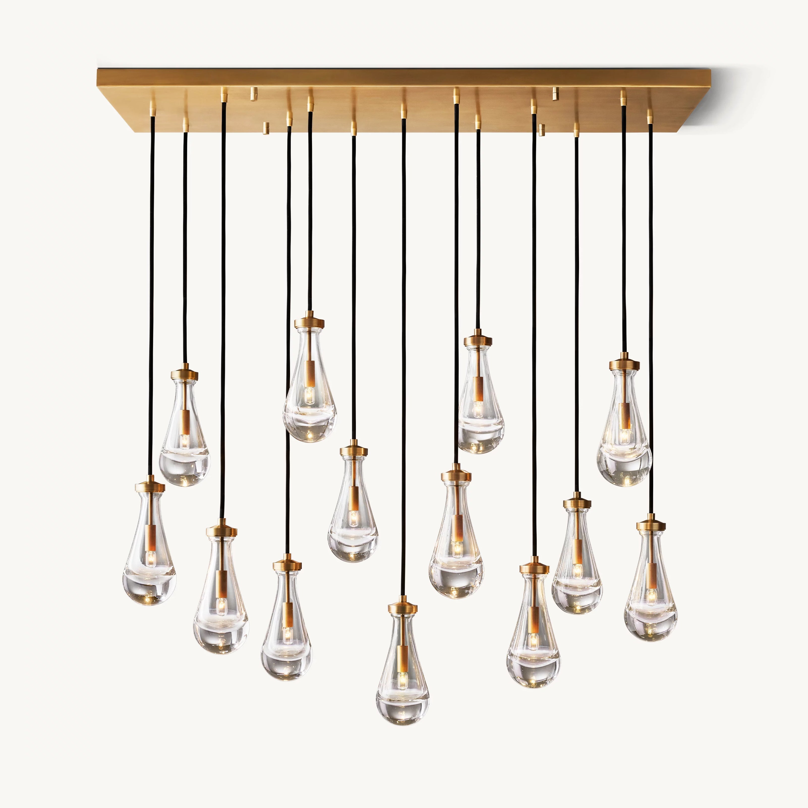 Antizer Rectangular Raindrop Glass Chandelier