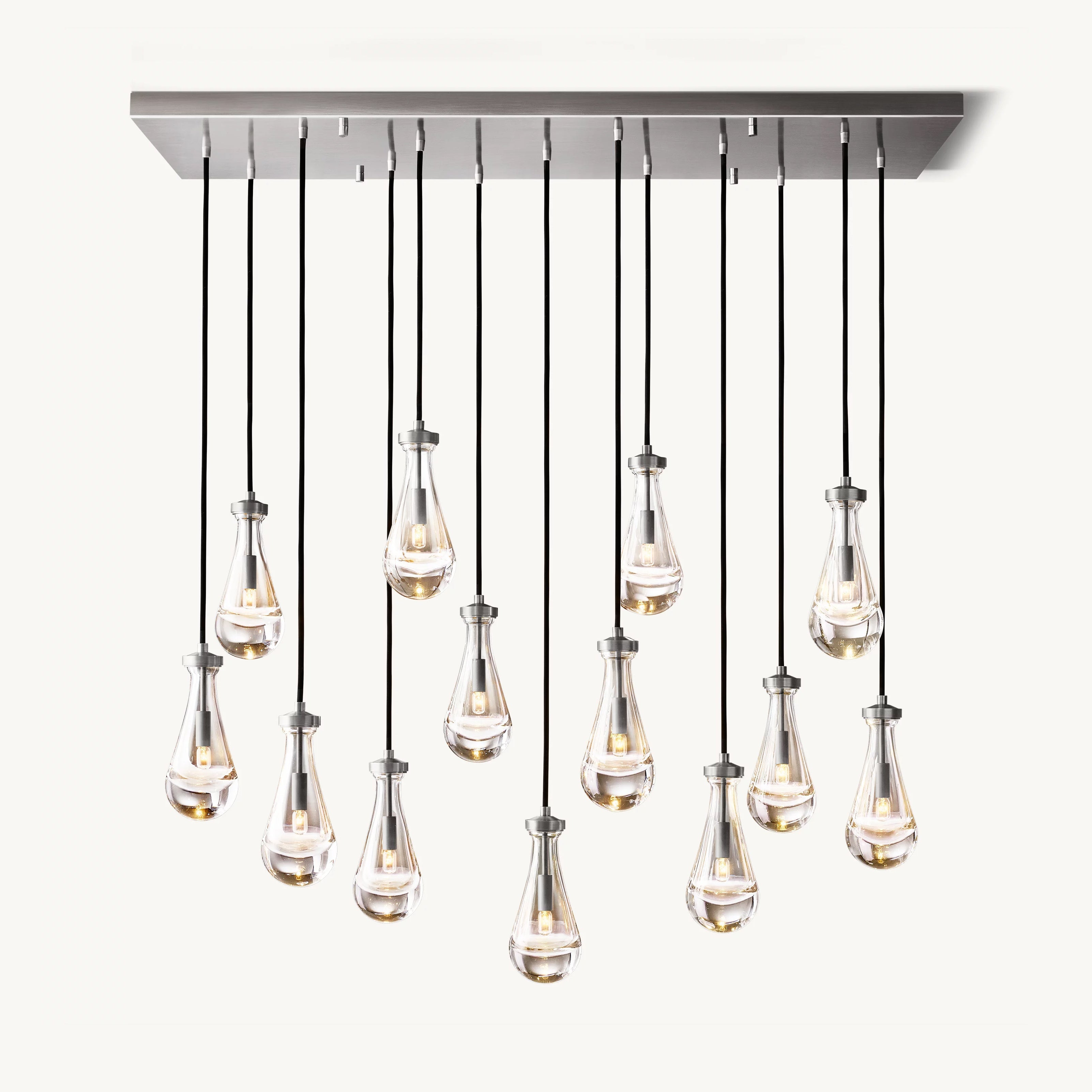 Antizer Rectangular Raindrop Glass Chandelier