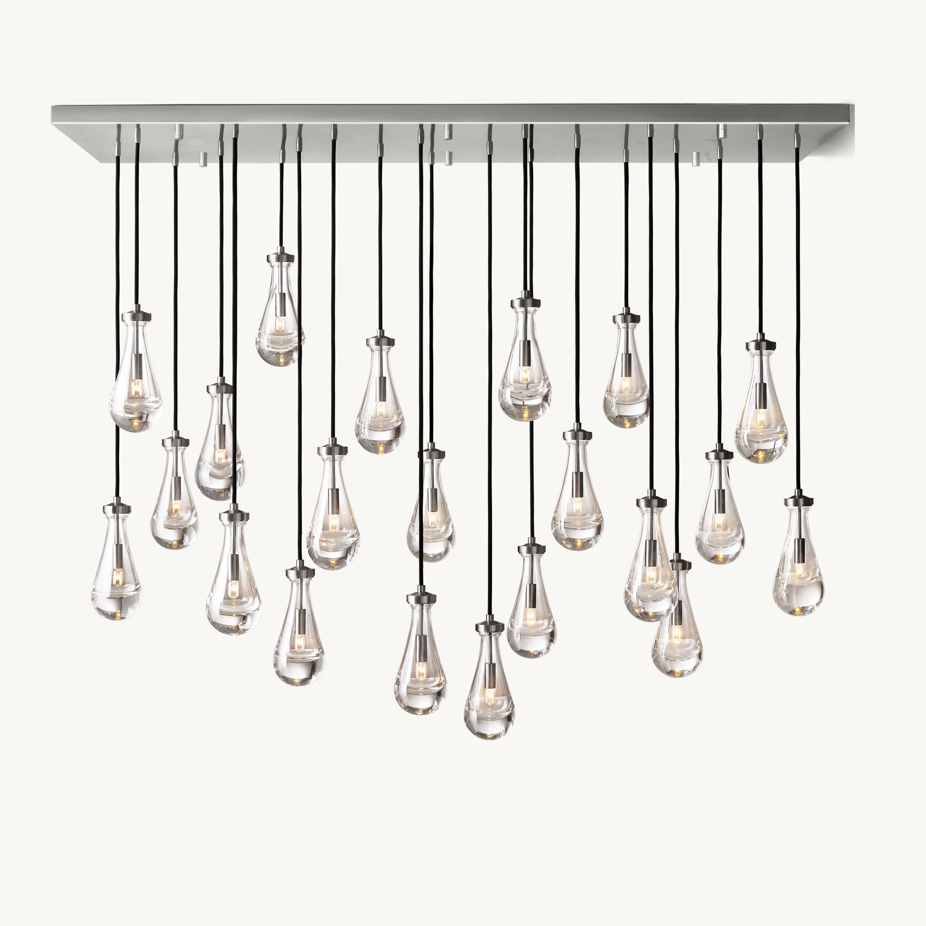 Antizer Rectangular Raindrop Glass Chandelier