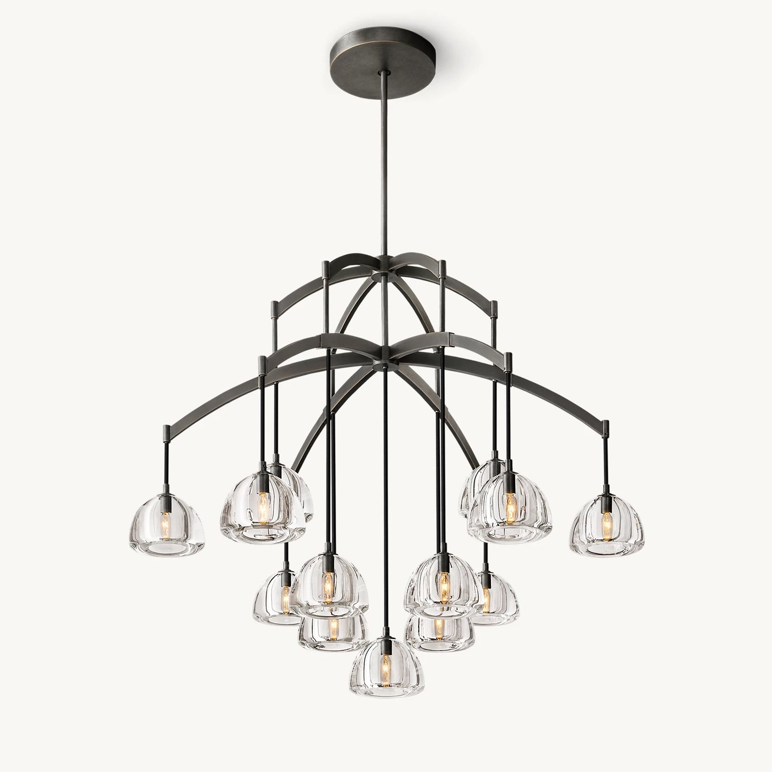 Antizer Modern Branch Hemisphere Round Glass Chandelier