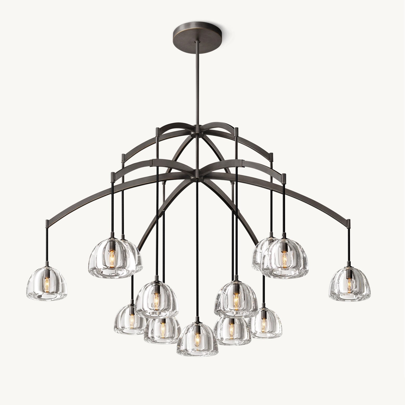 Antizer Modern Branch Hemisphere Round Glass Chandelier