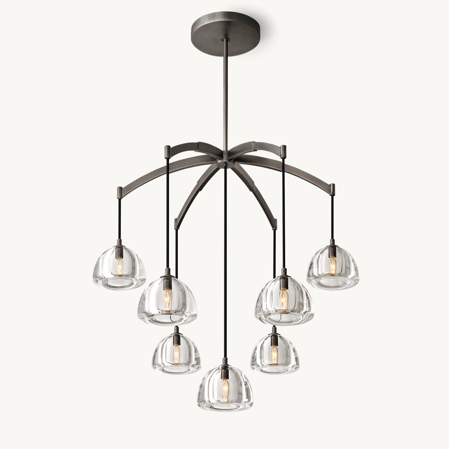 Antizer Modern Branch Hemisphere Round Glass Chandelier