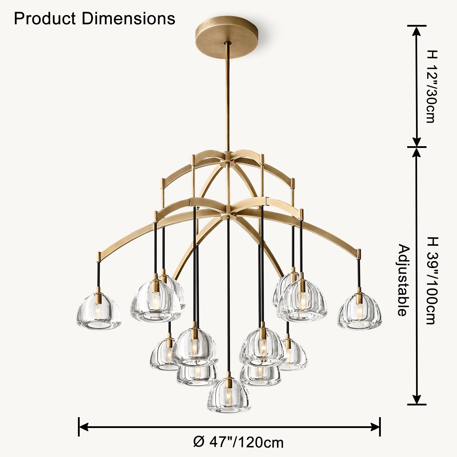 Antizer Modern Branch Hemisphere Round Glass Chandelier