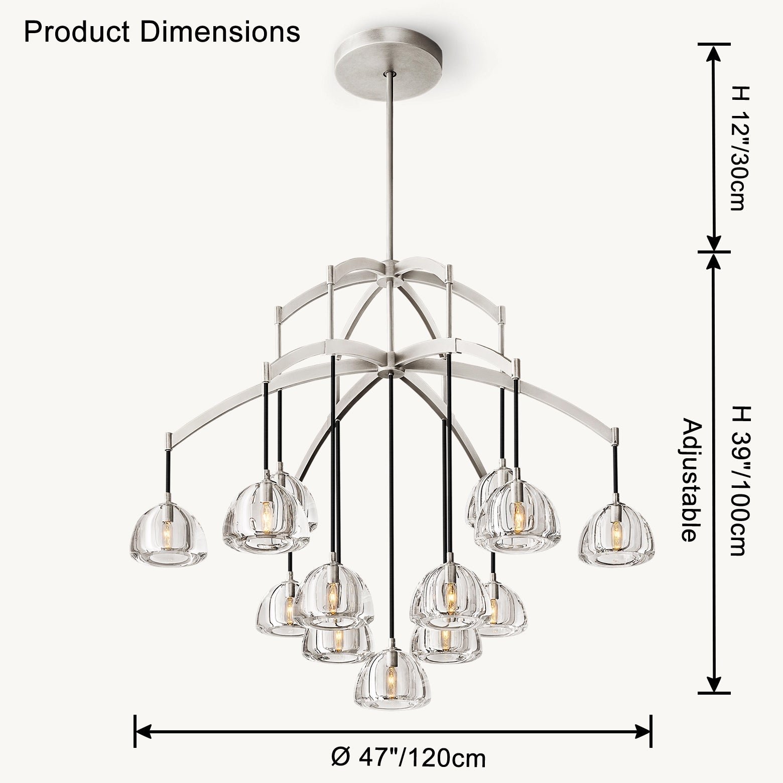 Antizer Modern Branch Hemisphere Round Glass Chandelier