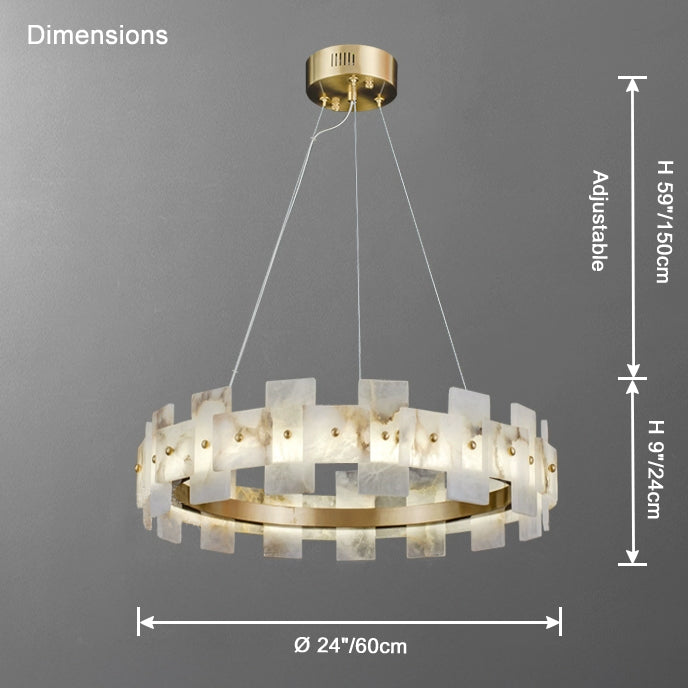 Antizer Modern Luxury Tiered Alabaster Chandelier