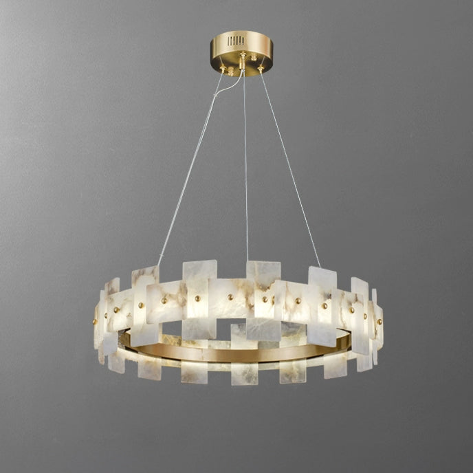 Antizer Modern Luxury Tiered Alabaster Chandelier