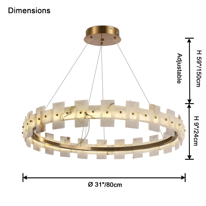 Antizer Modern Luxury Tiered Alabaster Chandelier