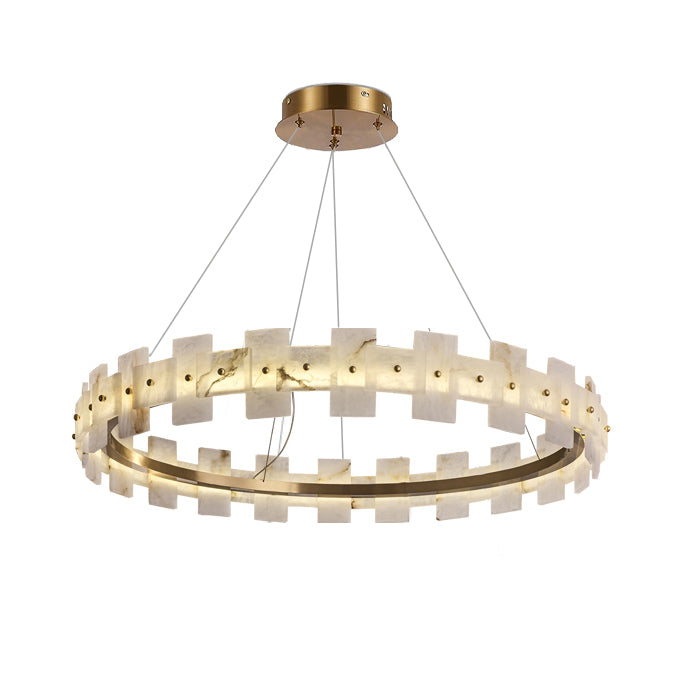 Antizer Modern Luxury Tiered Alabaster Chandelier