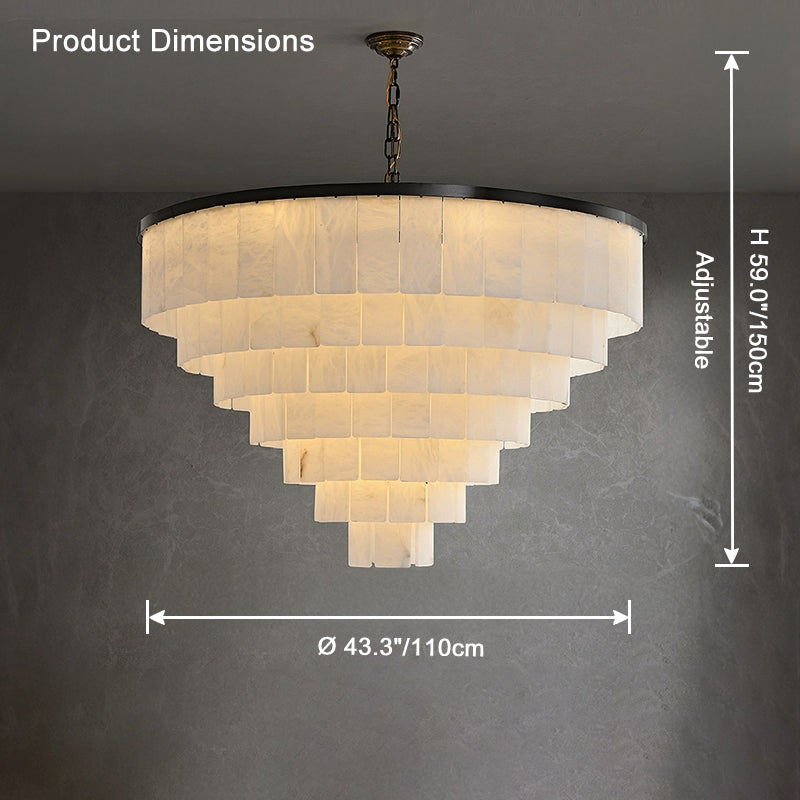 Antizer Modern Tiered Alabaster Chandelier